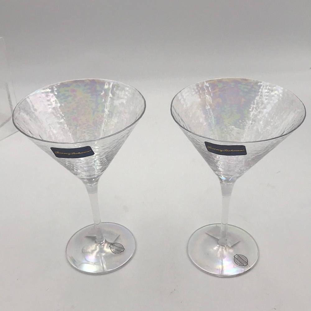 Tommy Bahama Iridescent Martini Glasses Set of 2